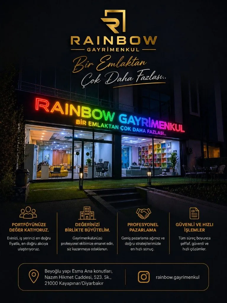 Rainbow Gayrimenkul Ofis — Gece Neon